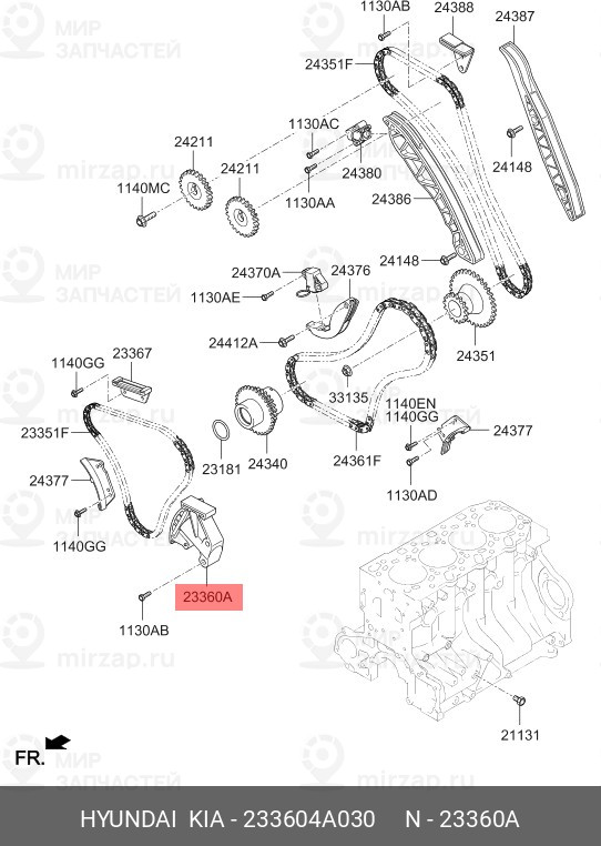 Запчасть HYUNDAI 233604A030