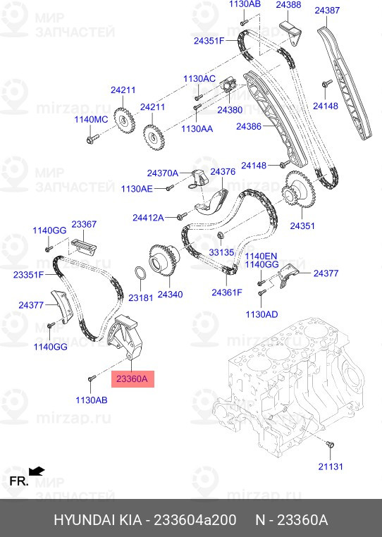 Запчасть HYUNDAI 233604A200