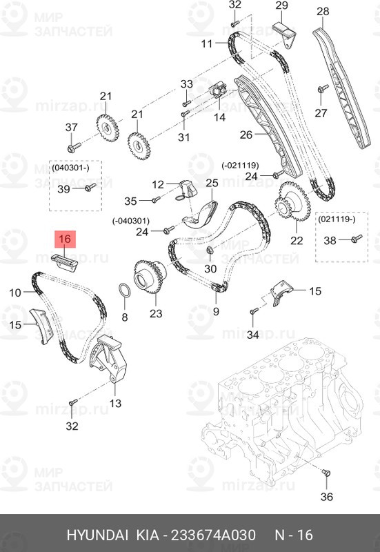 Запчасть HYUNDAI 233674A030