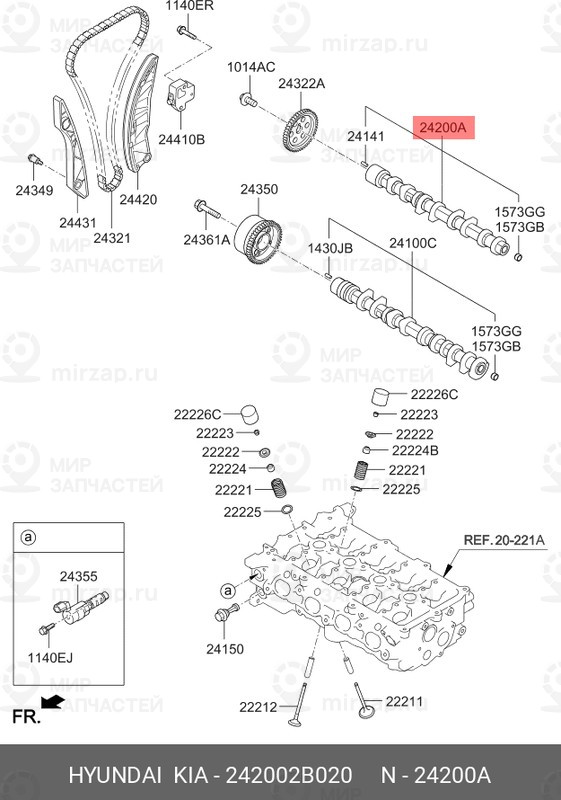 Запчасть HYUNDAI 242002B020