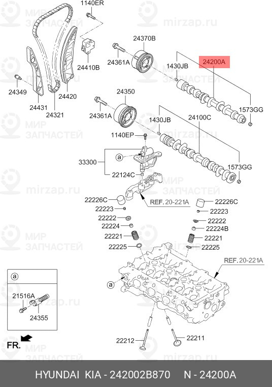 Запчасть HYUNDAI 242002B870