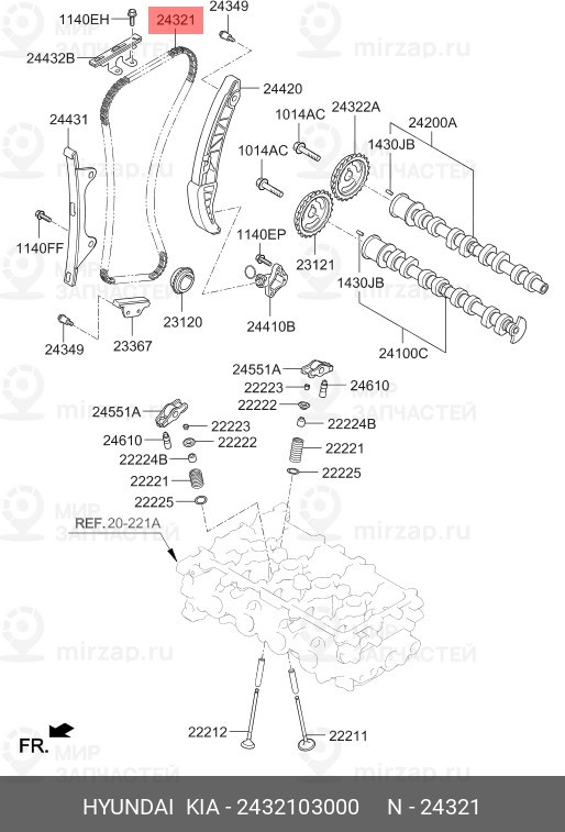 Запчасть HYUNDAI 2432103000