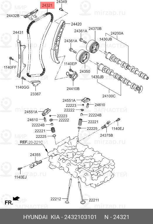 Запчасть HYUNDAI 2432103101