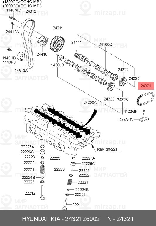 Запчасть HYUNDAI 2432126002
