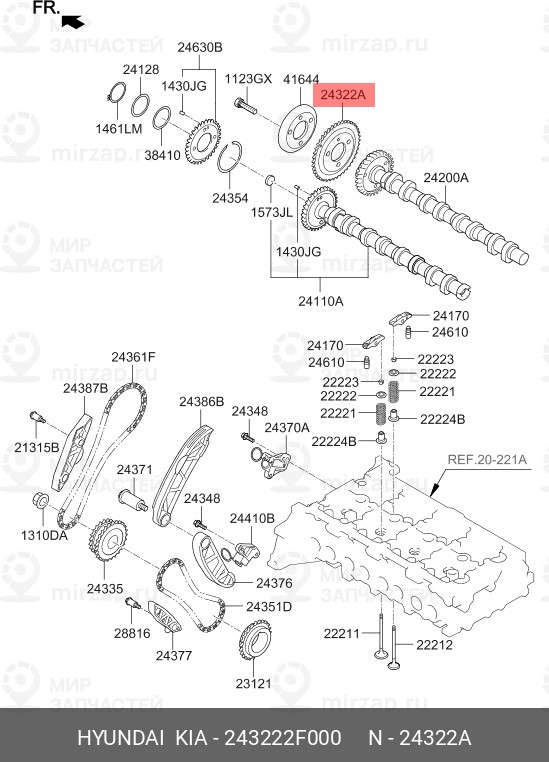 Запчасть HYUNDAI 243222F000