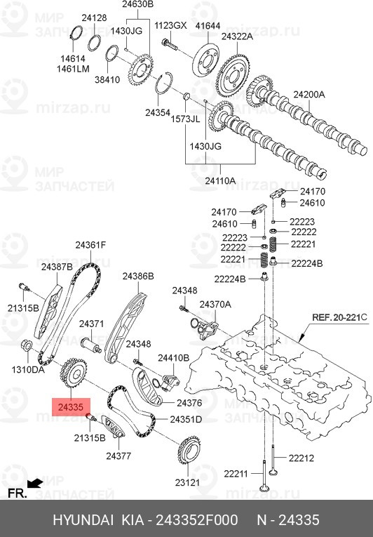 Запчасть HYUNDAI 243352F000