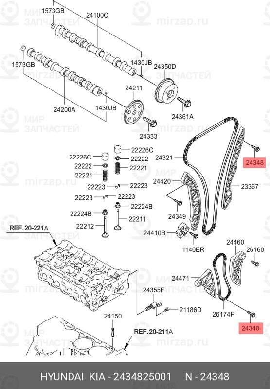 Запчасть HYUNDAI 2434825001