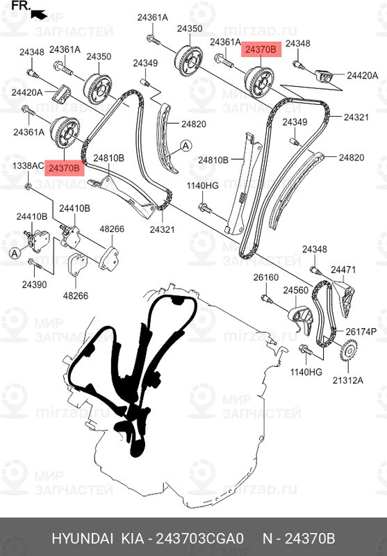 Запчасть HYUNDAI 243703CGA0