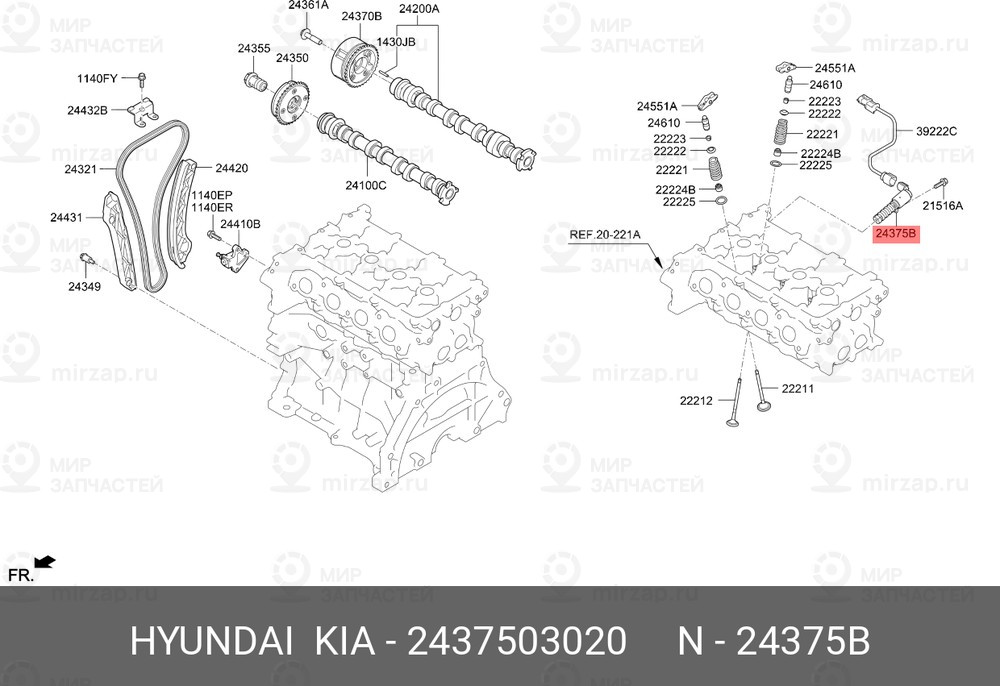 Запчасть HYUNDAI 2437503020