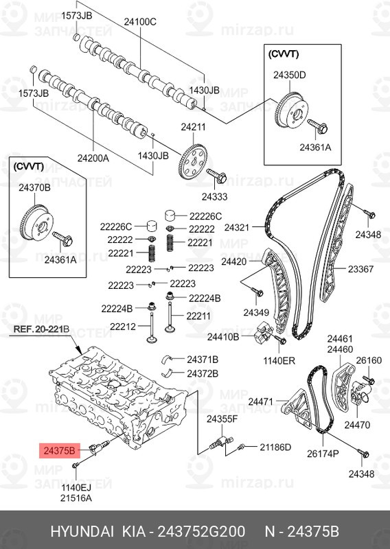 Запчасть HYUNDAI 243752G200