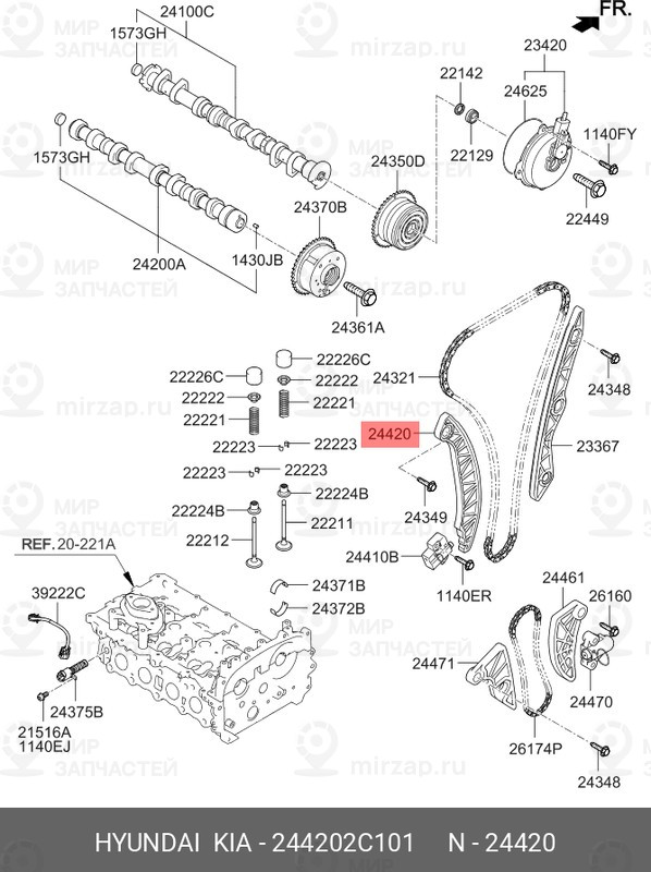 Запчасть HYUNDAI 244202C101