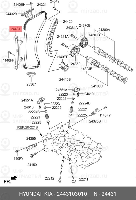 Запчасть HYUNDAI 2443103010