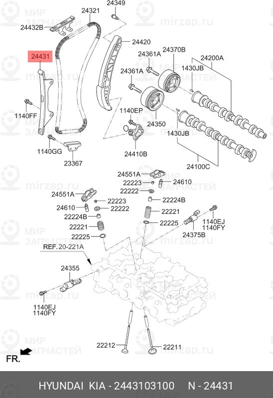 Запчасть HYUNDAI 2443103100