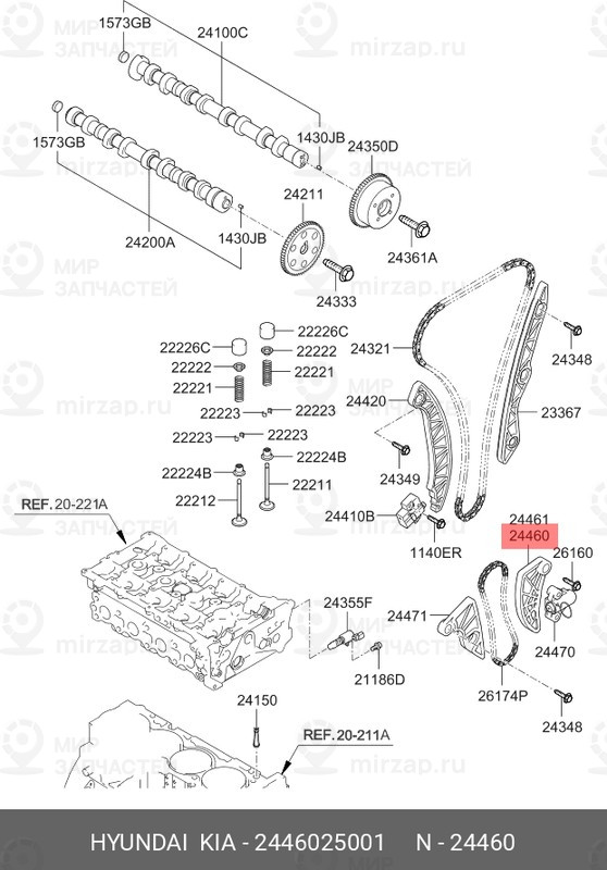 Запчасть HYUNDAI 2446025001