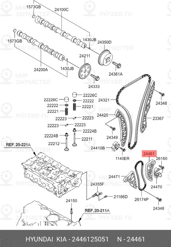 Запчасть HYUNDAI 2446125051