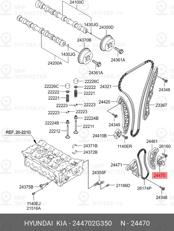 Запчасть HYUNDAI 244702G350