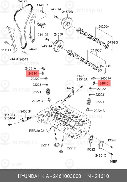 Запчасть HYUNDAI 2461003000