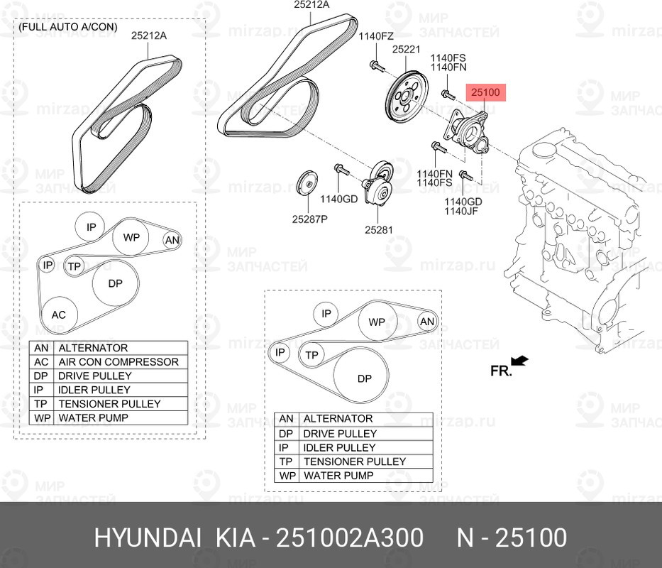 Запчасть HYUNDAI 251002A300