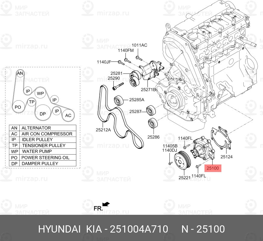 Запчасть HYUNDAI 251004A710