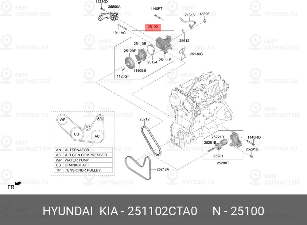 Запчасть HYUNDAI 251102CTA0