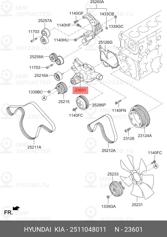 Запчасть HYUNDAI 2511048011
