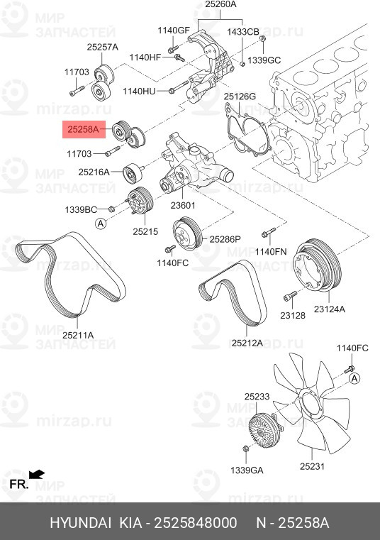 Запчасть HYUNDAI 2525848000