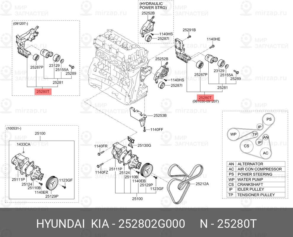 Запчасть HYUNDAI 252802G000