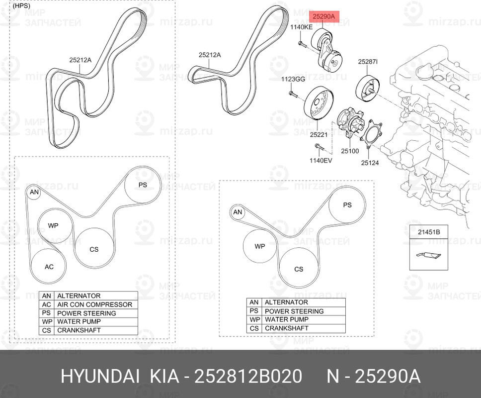 Запчасть HYUNDAI 252812B020
