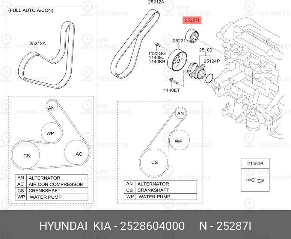 Запчасть HYUNDAI 2528604000