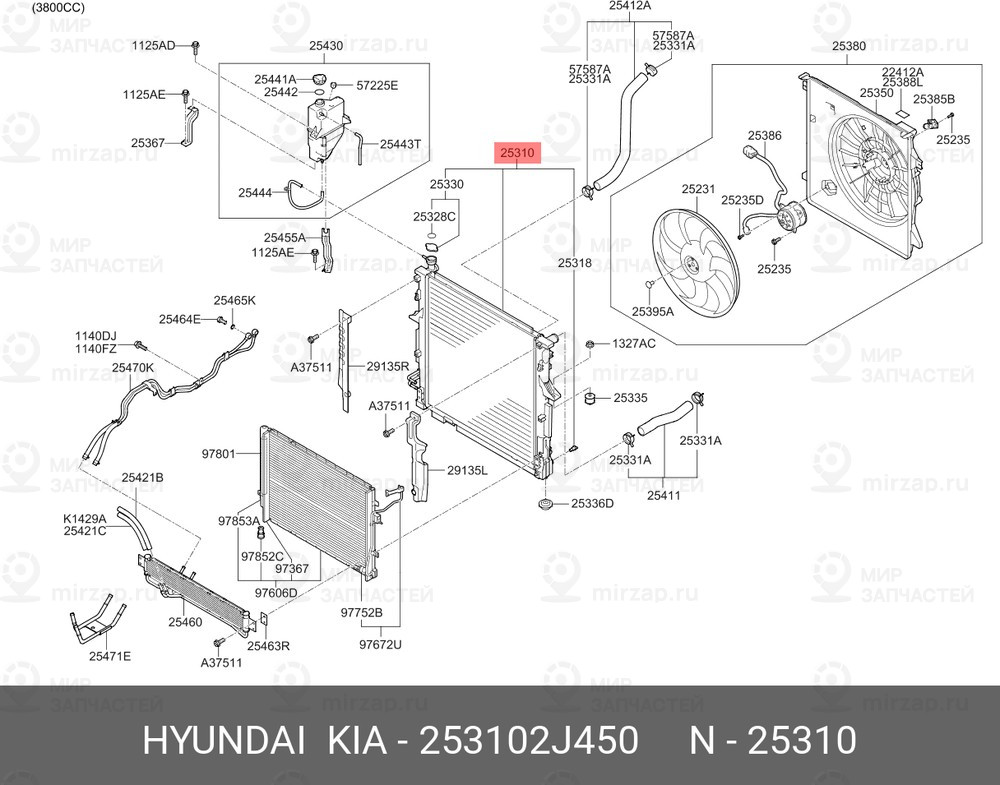 Запчасть HYUNDAI 253102J450
