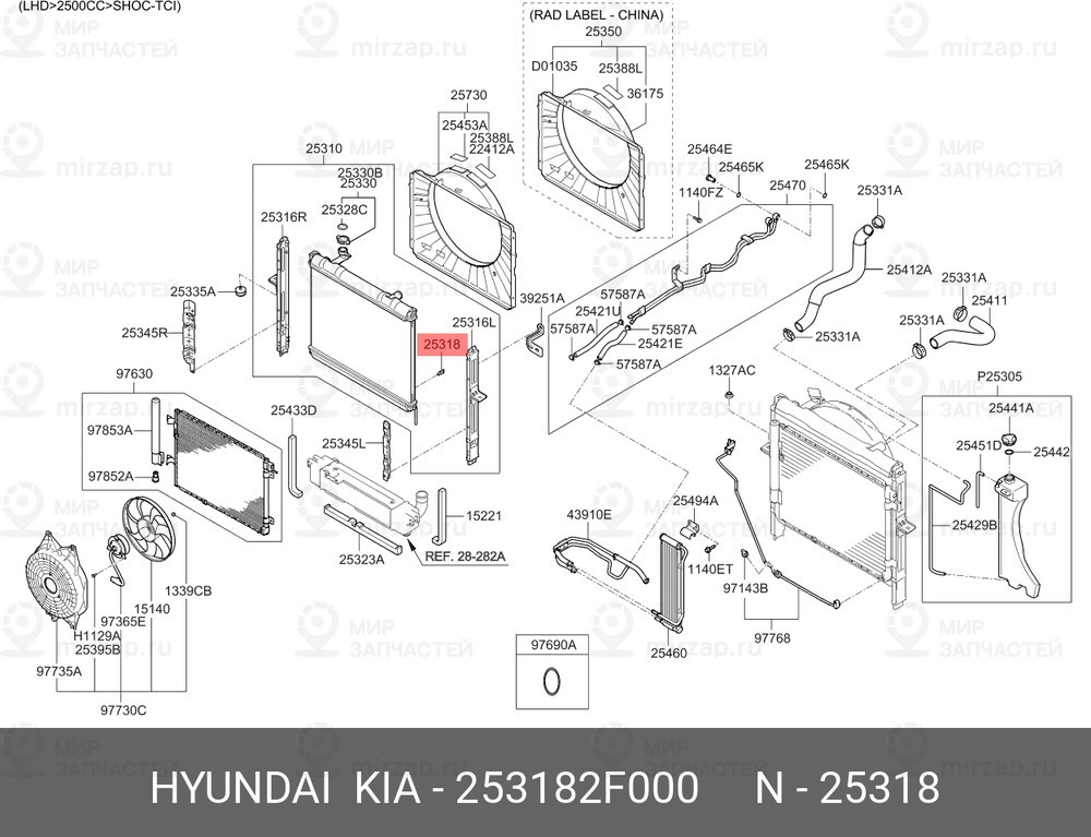 Запчасть HYUNDAI 253182F000