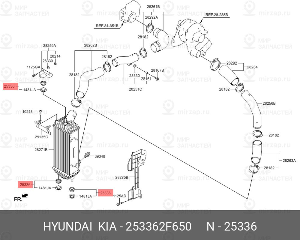 Запчасть HYUNDAI 253362F650