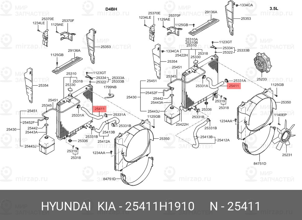 Запчасть HYUNDAI 25411H1910