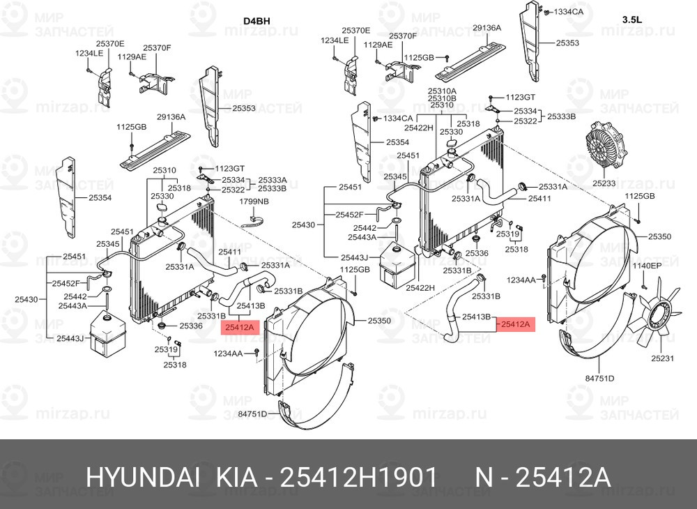 Запчасть HYUNDAI 25412H1901