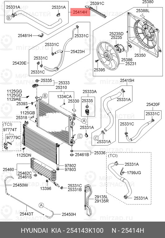Запчасть HYUNDAI 254143K100