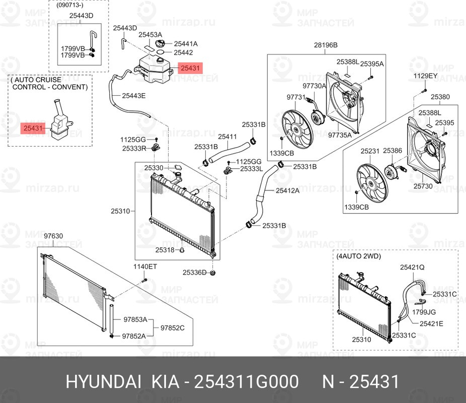 Запчасть HYUNDAI 254311G000