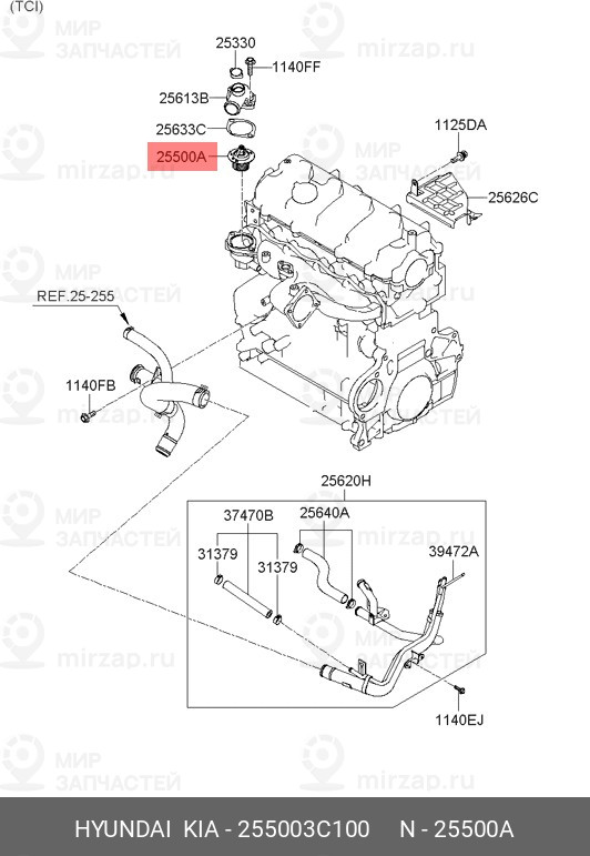 Запчасть HYUNDAI 255003C100