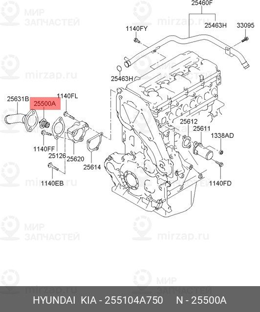 Запчасть HYUNDAI 255104A750