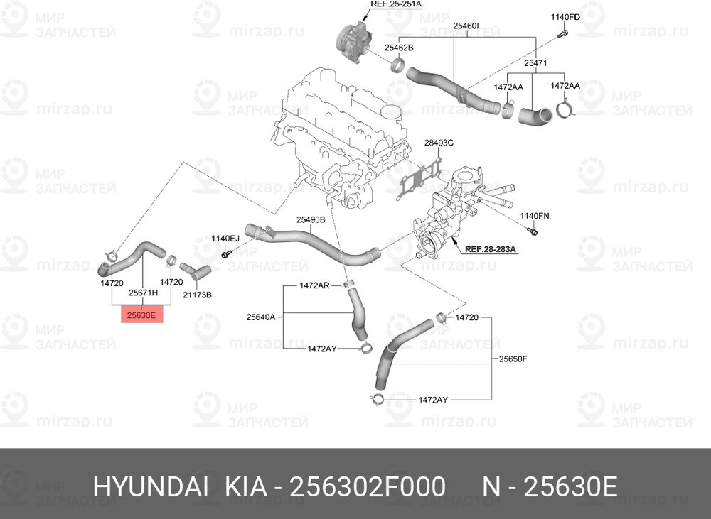 Запчасть HYUNDAI 256302F000