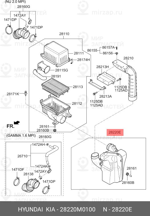 Запчасть HYUNDAI 28220M0100