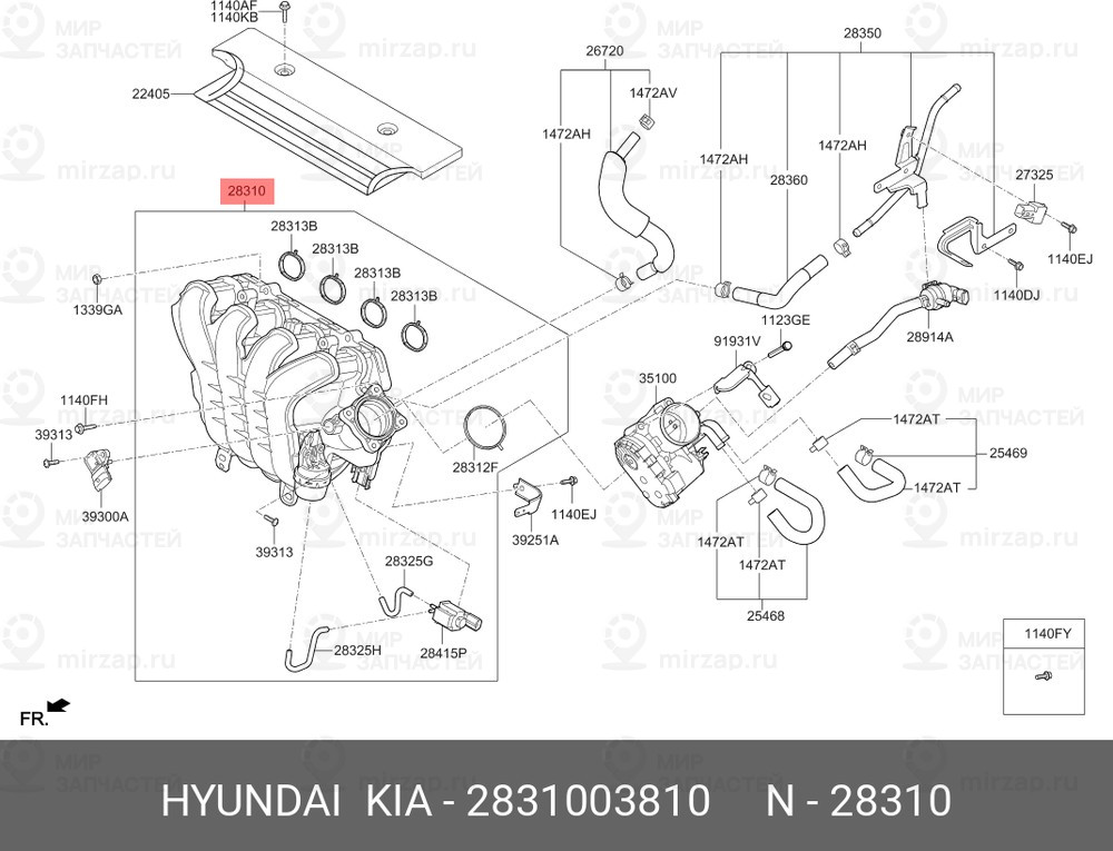 Запчасть HYUNDAI 2831003810