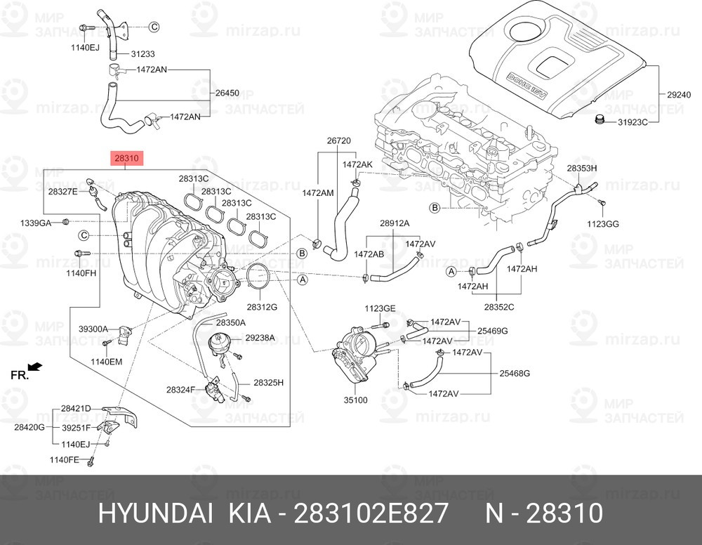 Запчасть HYUNDAI 283102E827