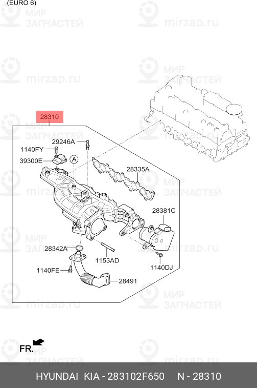 Запчасть HYUNDAI 283102F650