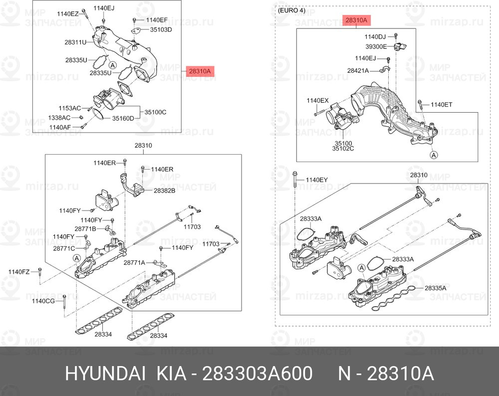 Запчасть HYUNDAI 283303A600