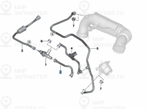 Трубопровод вентиляции топливного бака
 BMW 13907626118