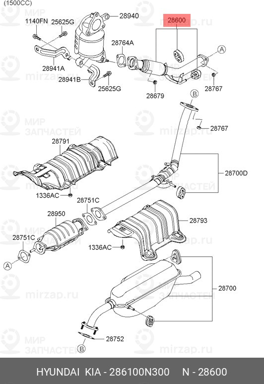 Запчасть HYUNDAI 286100N300