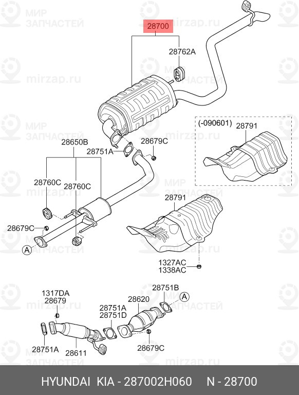 Запчасть HYUNDAI 287002H060