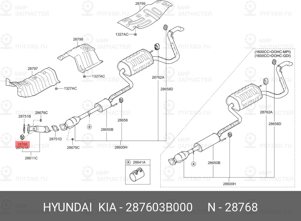 Запчасть HYUNDAI 287603B000