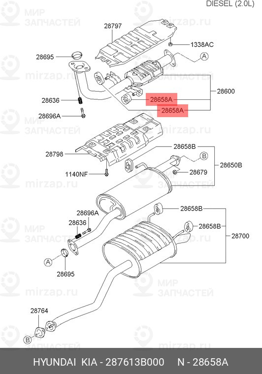 Запчасть HYUNDAI 287613B000