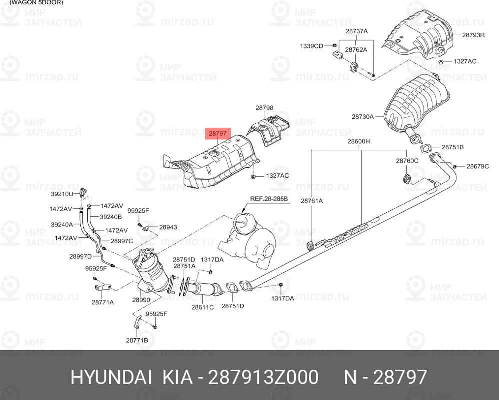 Запчасть HYUNDAI 287913Z000